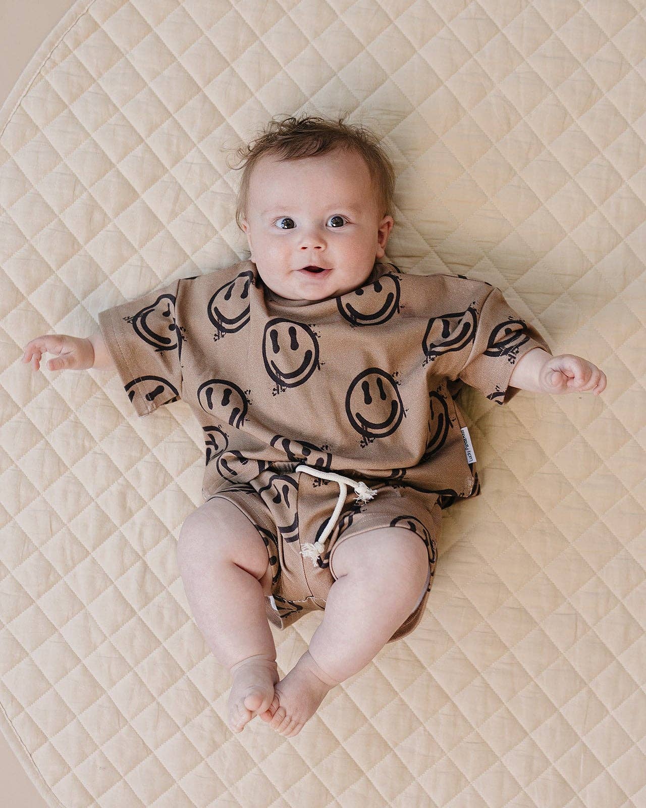 Shorts Set | Brown Smiley Face