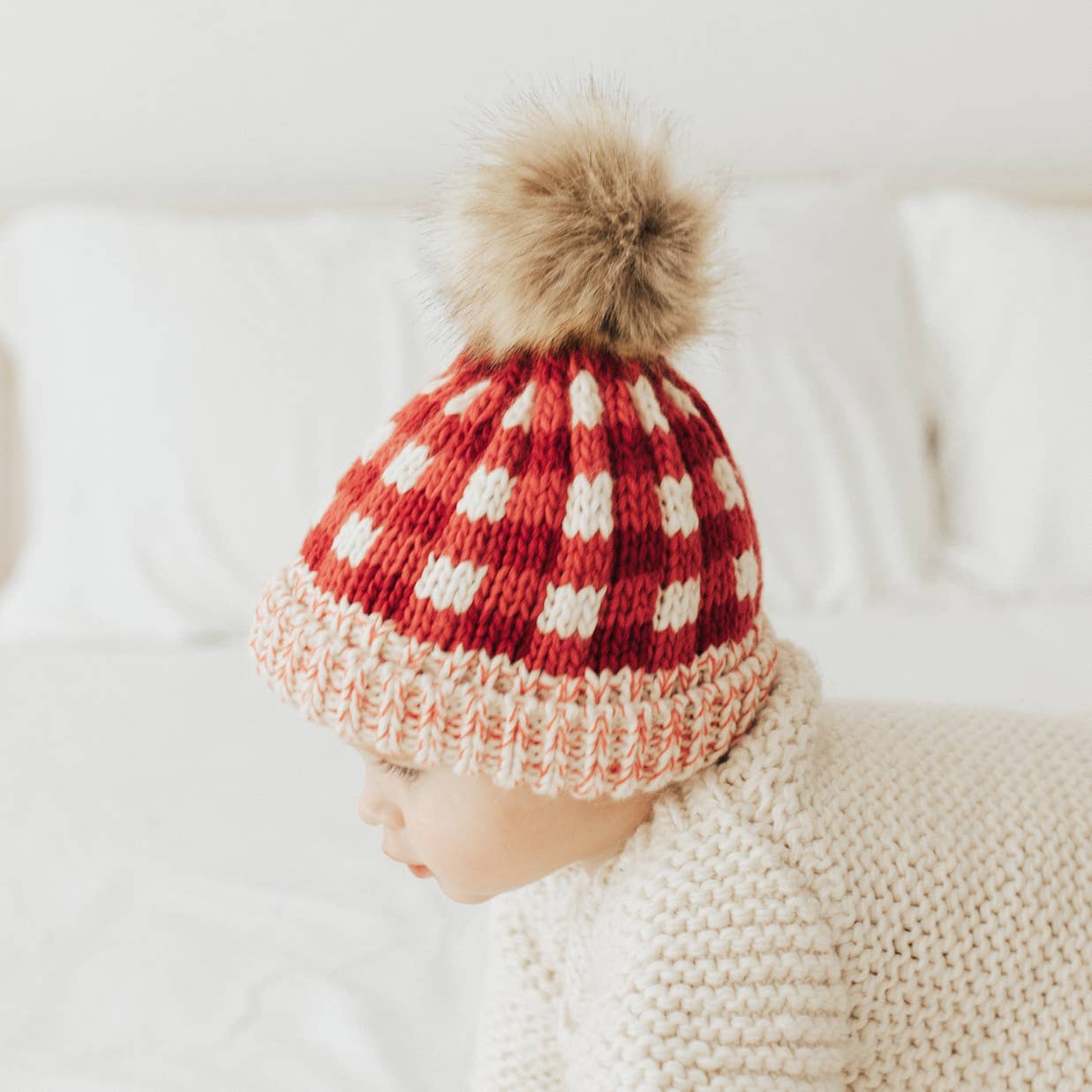 Buffalo Check Pom Pom Beanie
