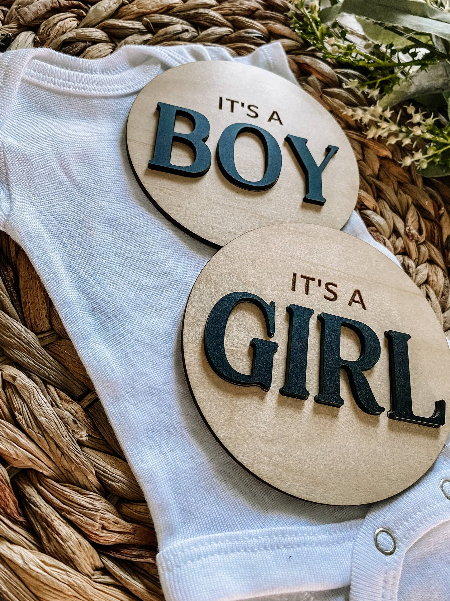 It’s a Boy Gender Reveal Announcement Sign - Round