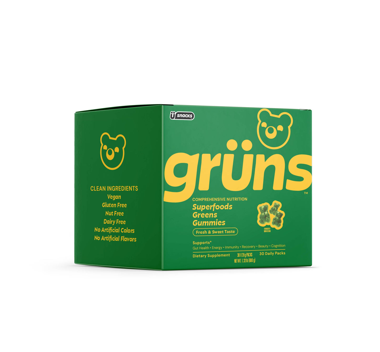 Grüns Adult Superfood Greens Gummies, 30 Servings