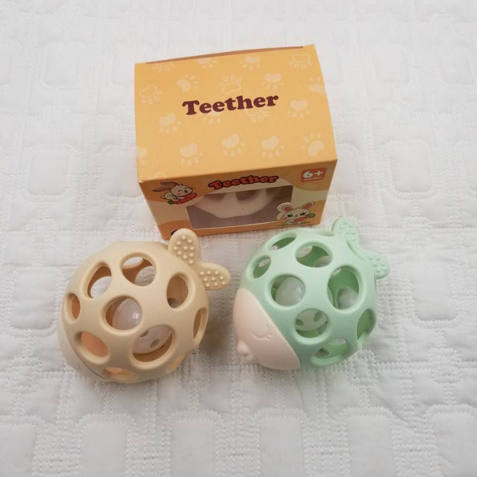 Fish Silicone Teething Ball Rattle Toy