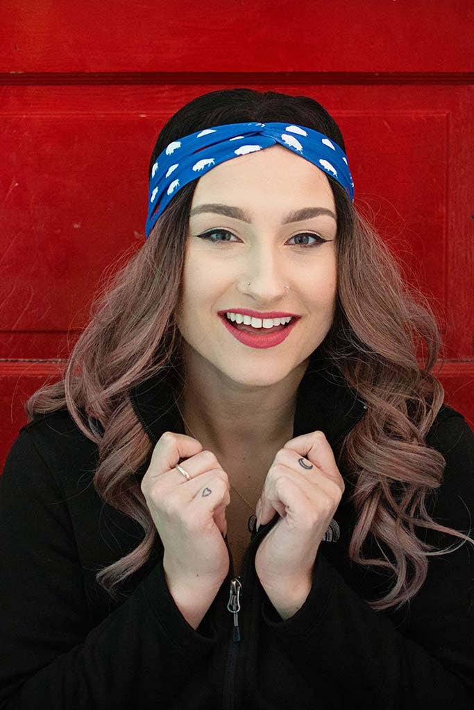 Red and Blue Buffalo Headband