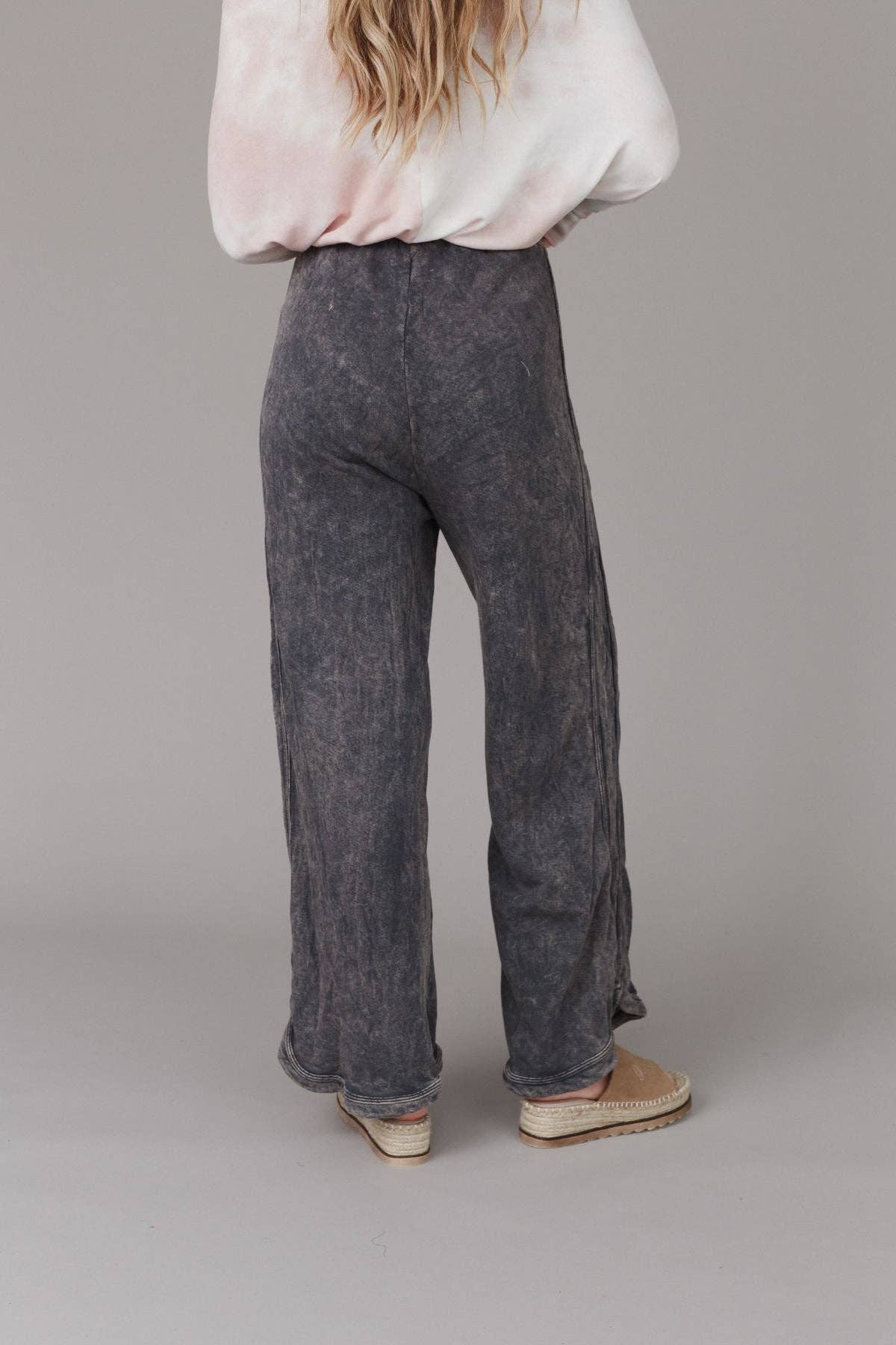 So Comfy Wide Leg Full Pant - Charcoal