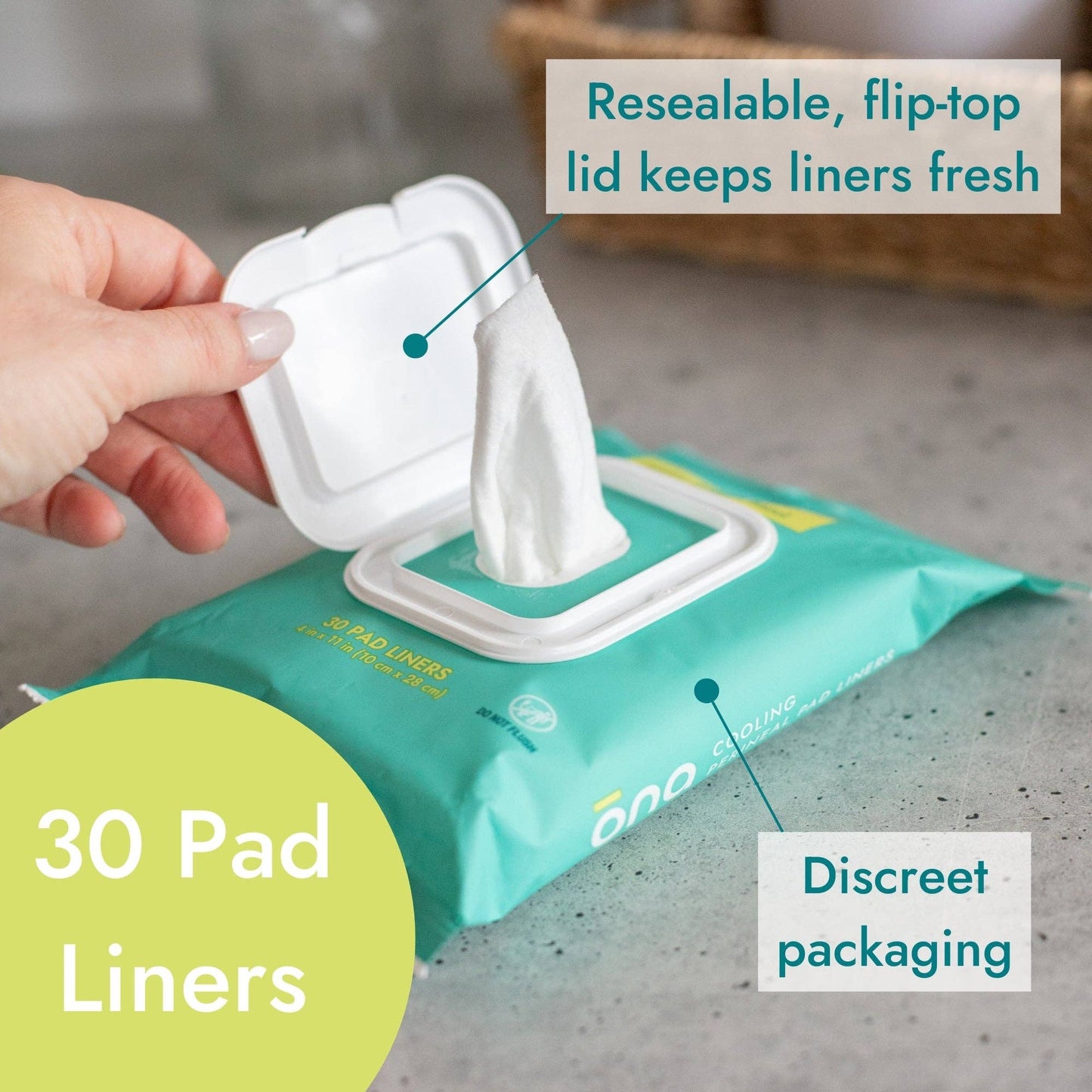 Ona Postpartum Recovery Liners, Made with Witch Hazel, 30ct