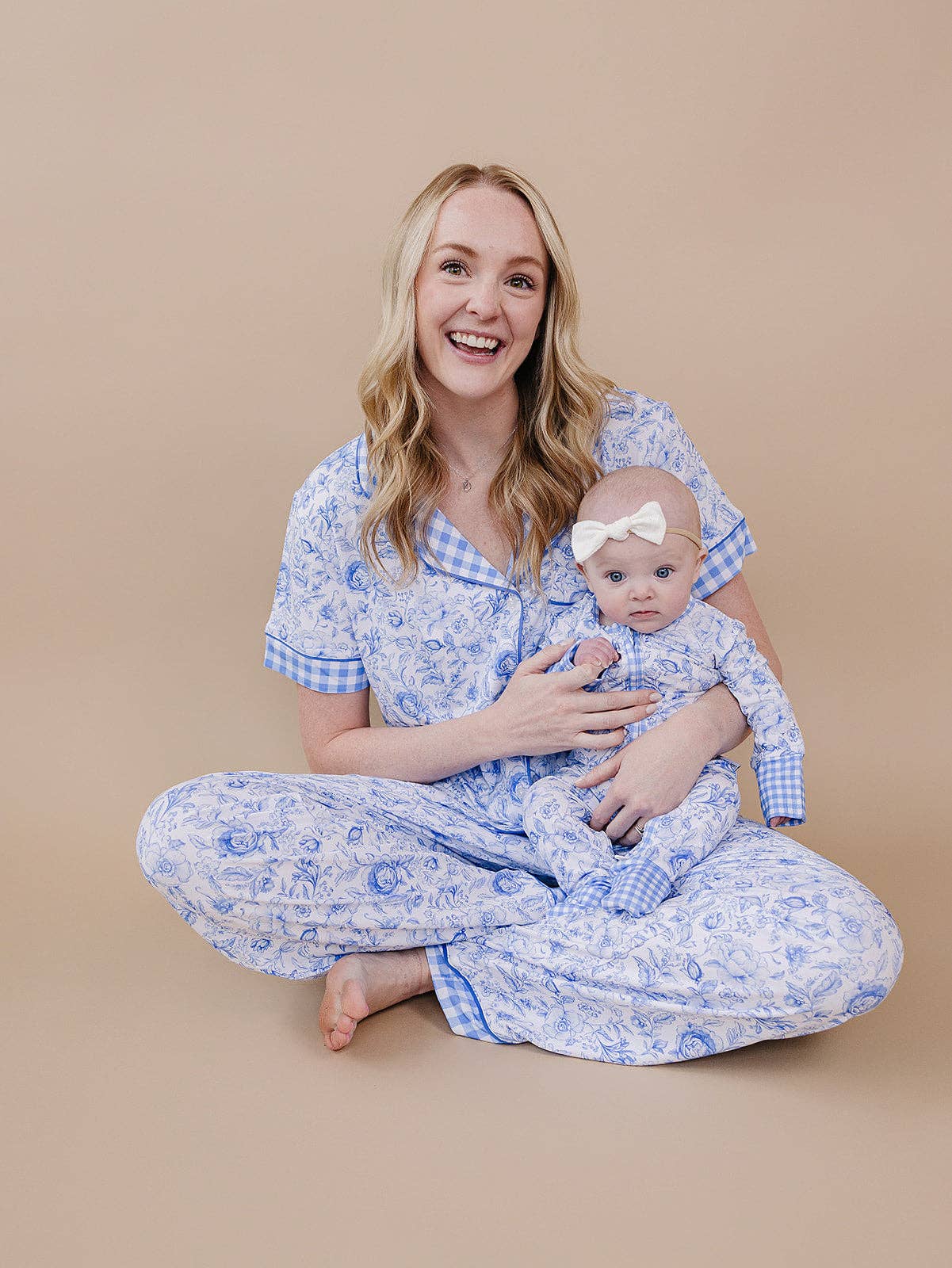 Bamboo Zip Romper | Blue Flowers
