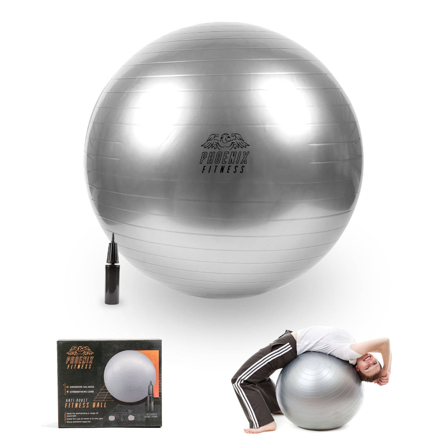 Phoenix Fitness - Antiburst Fitness Ball With Pump