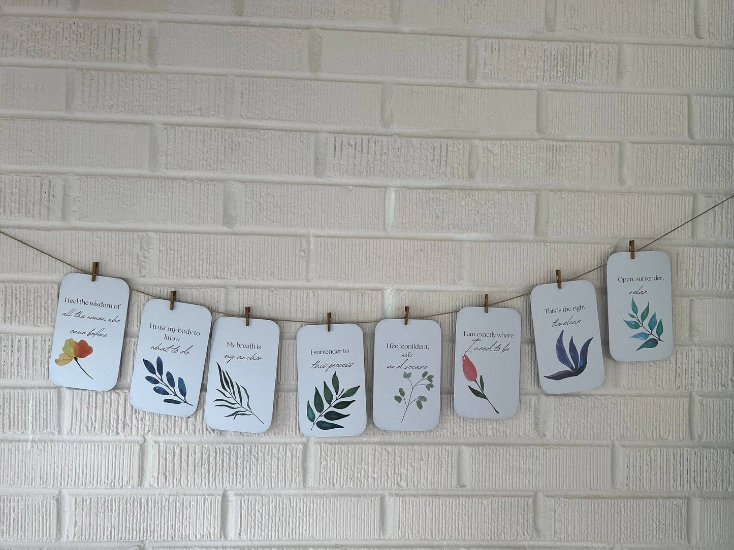 Botanical Affirmation Cards for Labor | 25 Cards