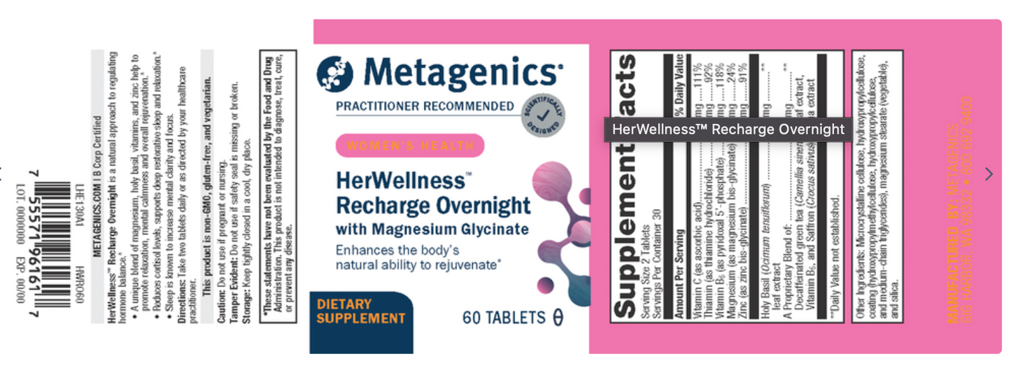 Metagenics HerWellness™ Recharge Overnight