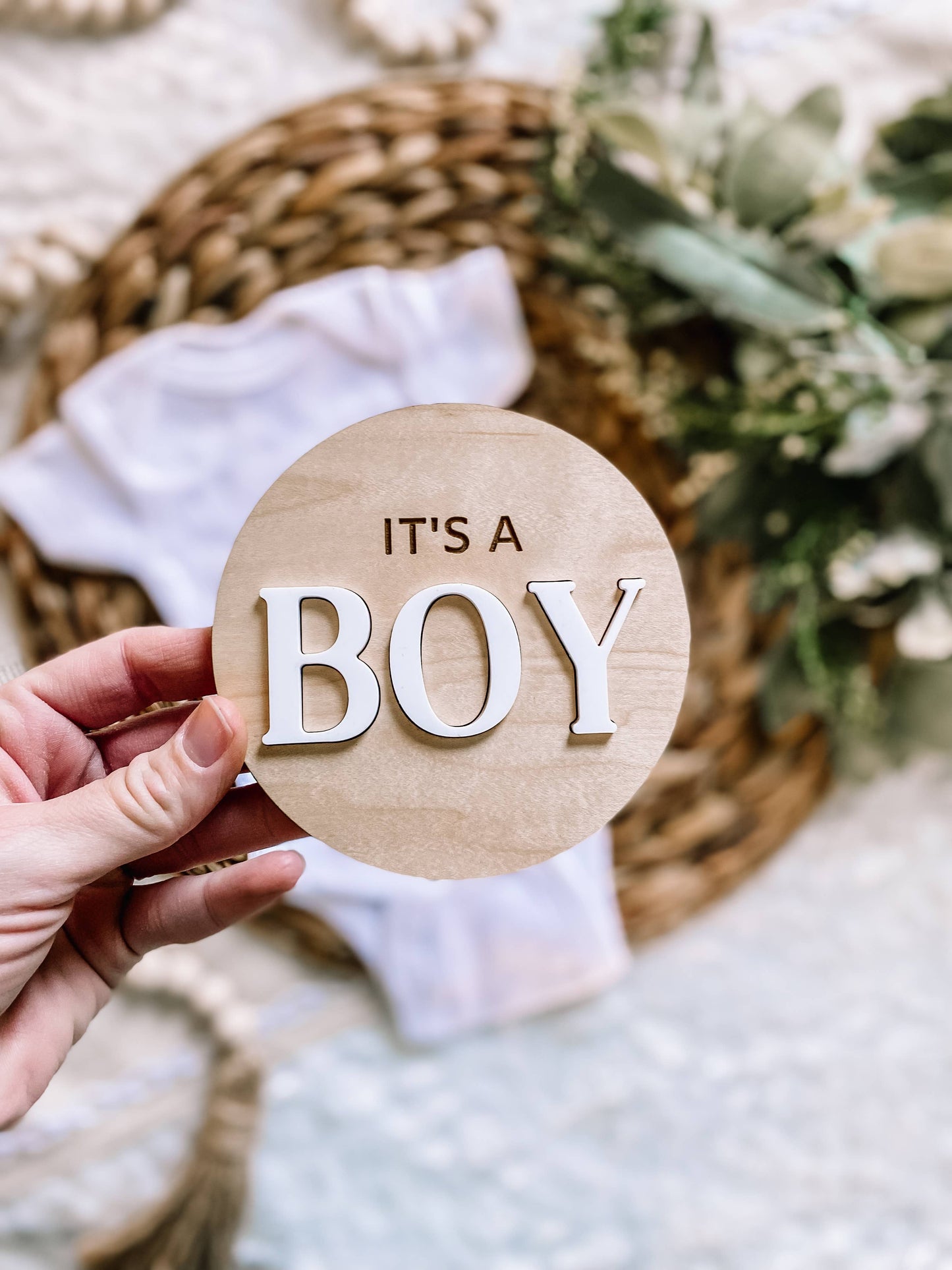 It’s a Boy Gender Reveal Announcement Sign - Round