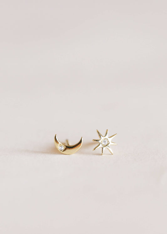 Sun & Moon - Gold Earrings
