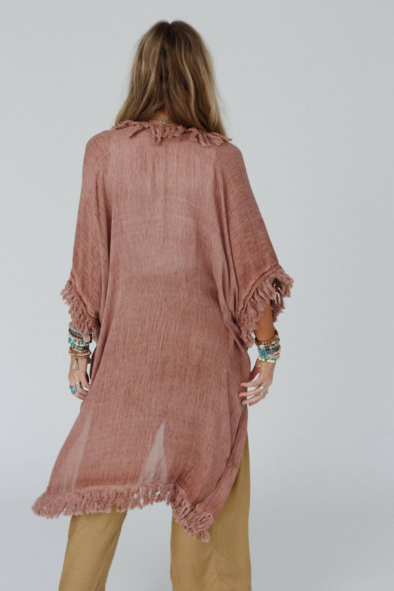 On The Edge Fringe Kimono