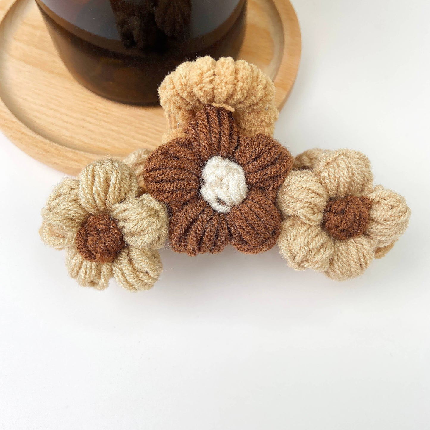 Gentle Knitted Flower Hair Clip