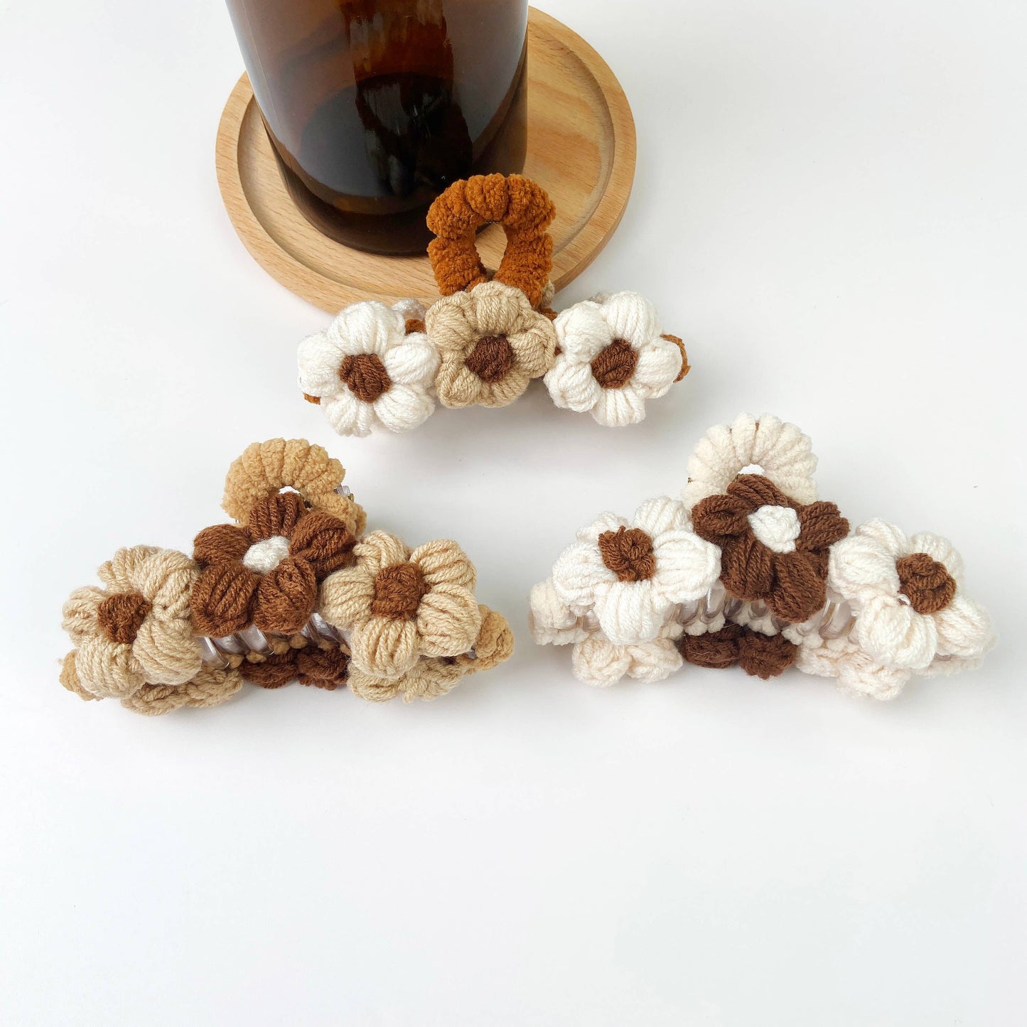 Gentle Knitted Flower Hair Clip
