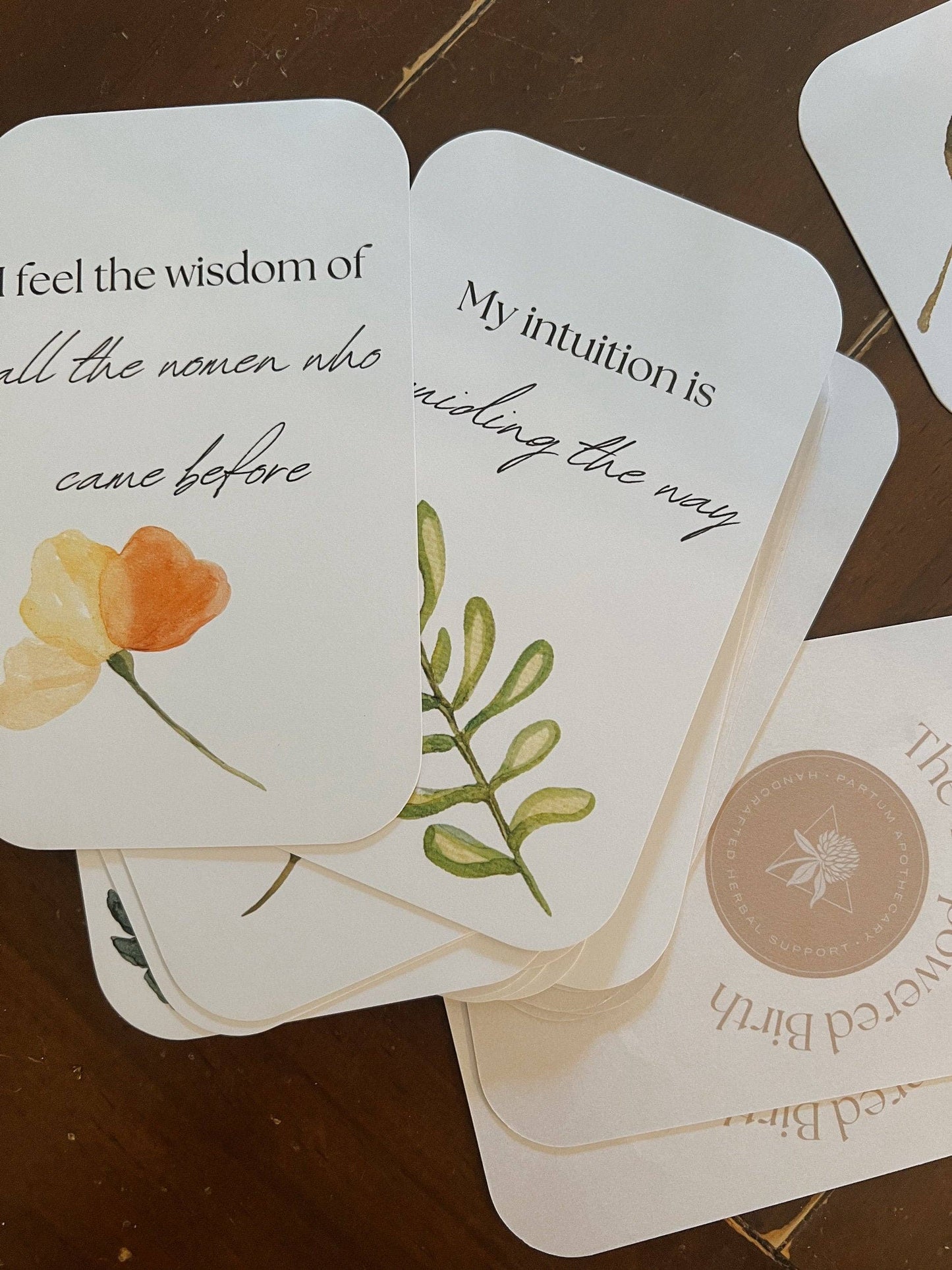 Botanical Affirmation Cards for Labor | 25 Cards