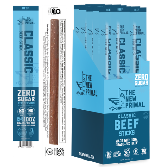 Classic 100% Grass-Fed Beef Meat Sticks, Zero Sugar
