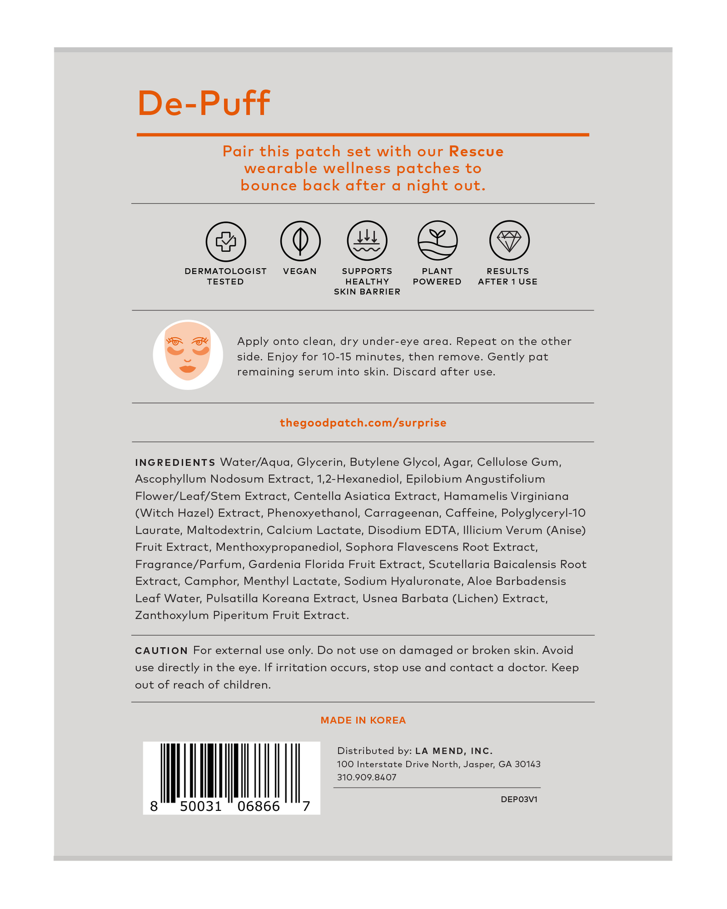 De-Puff Hydrogel Under-eye Patches