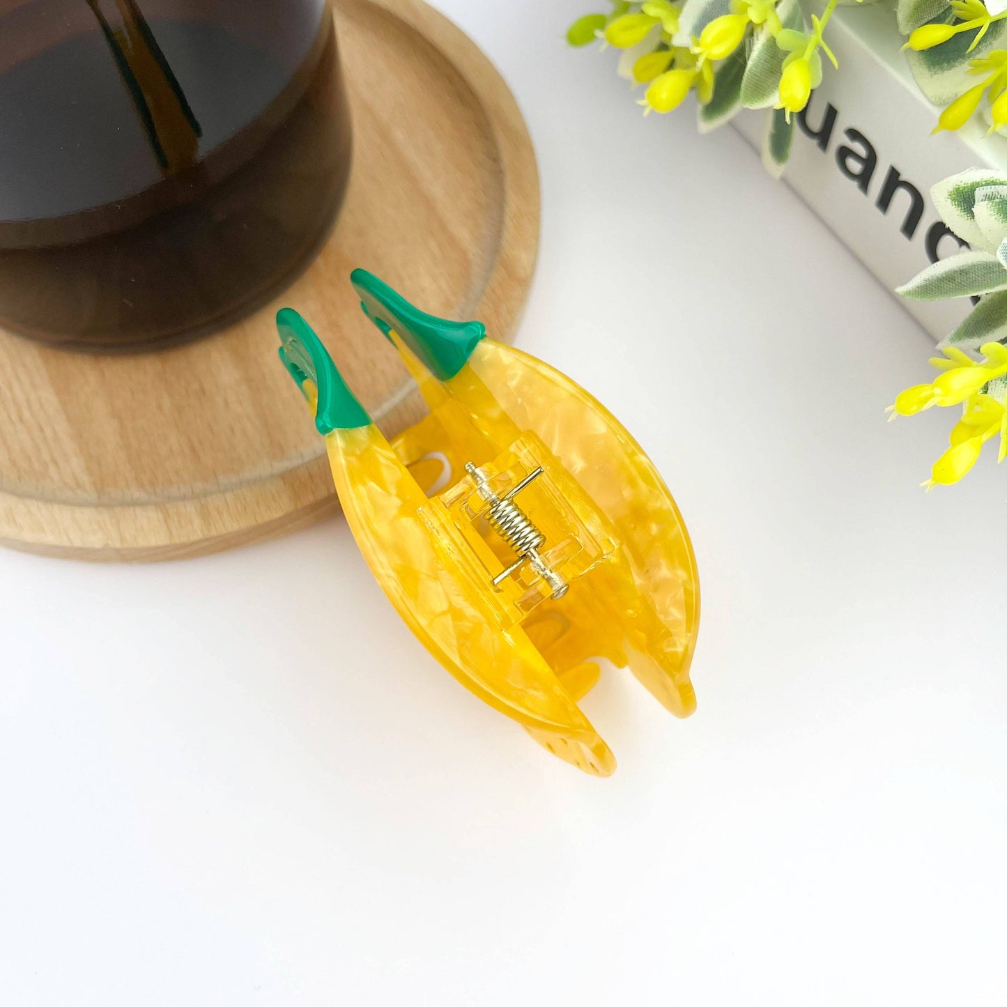 Acetate Yellow Lemon Hair Claw Clip, Women's Fruit Hair Clip