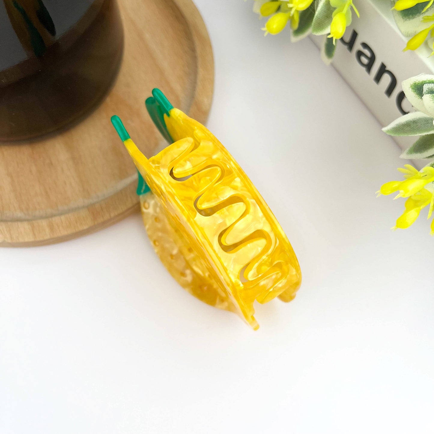 Acetate Yellow Lemon Hair Claw Clip, Women's Fruit Hair Clip