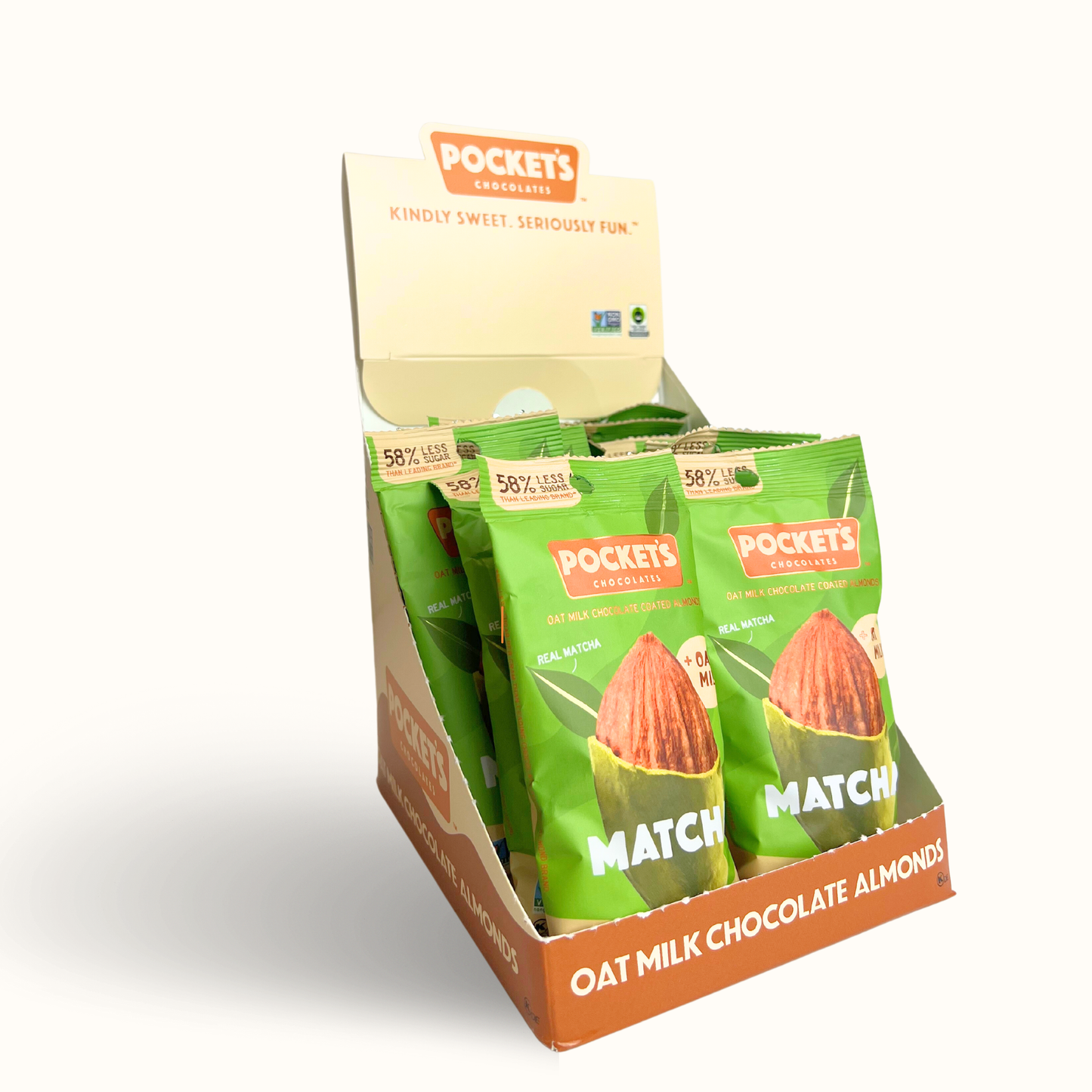 Pocket's Chocolates (Formerly Pocket Latte) - Matcha Chocolate Almonds, 1.05 oz Single Serve Packs