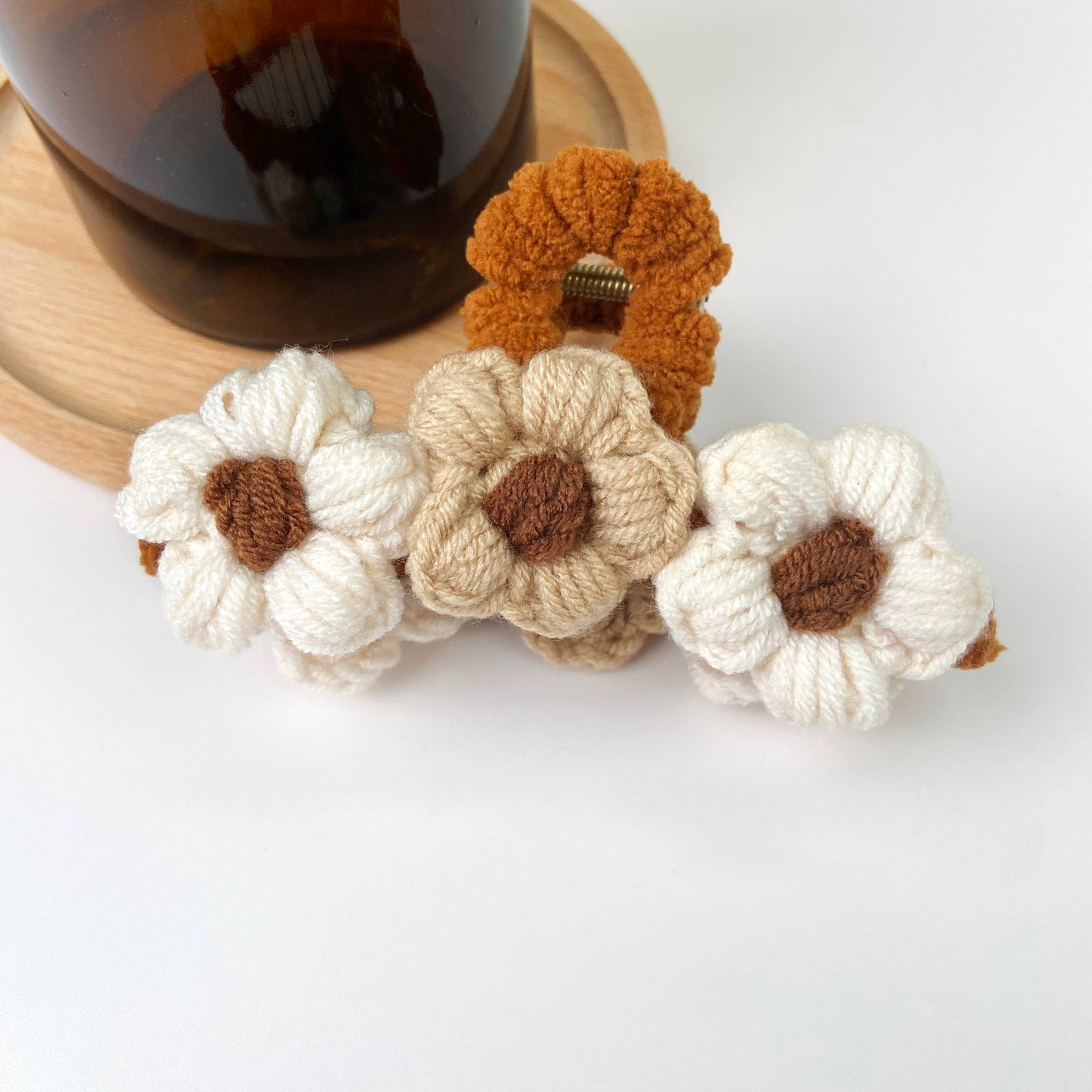 Gentle Knitted Flower Hair Clip