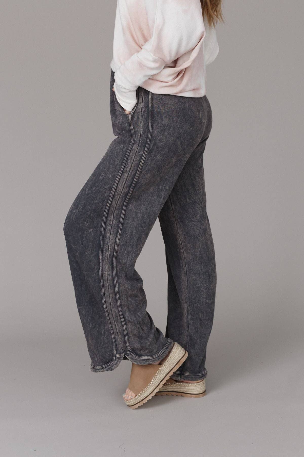 So Comfy Wide Leg Full Pant - Charcoal