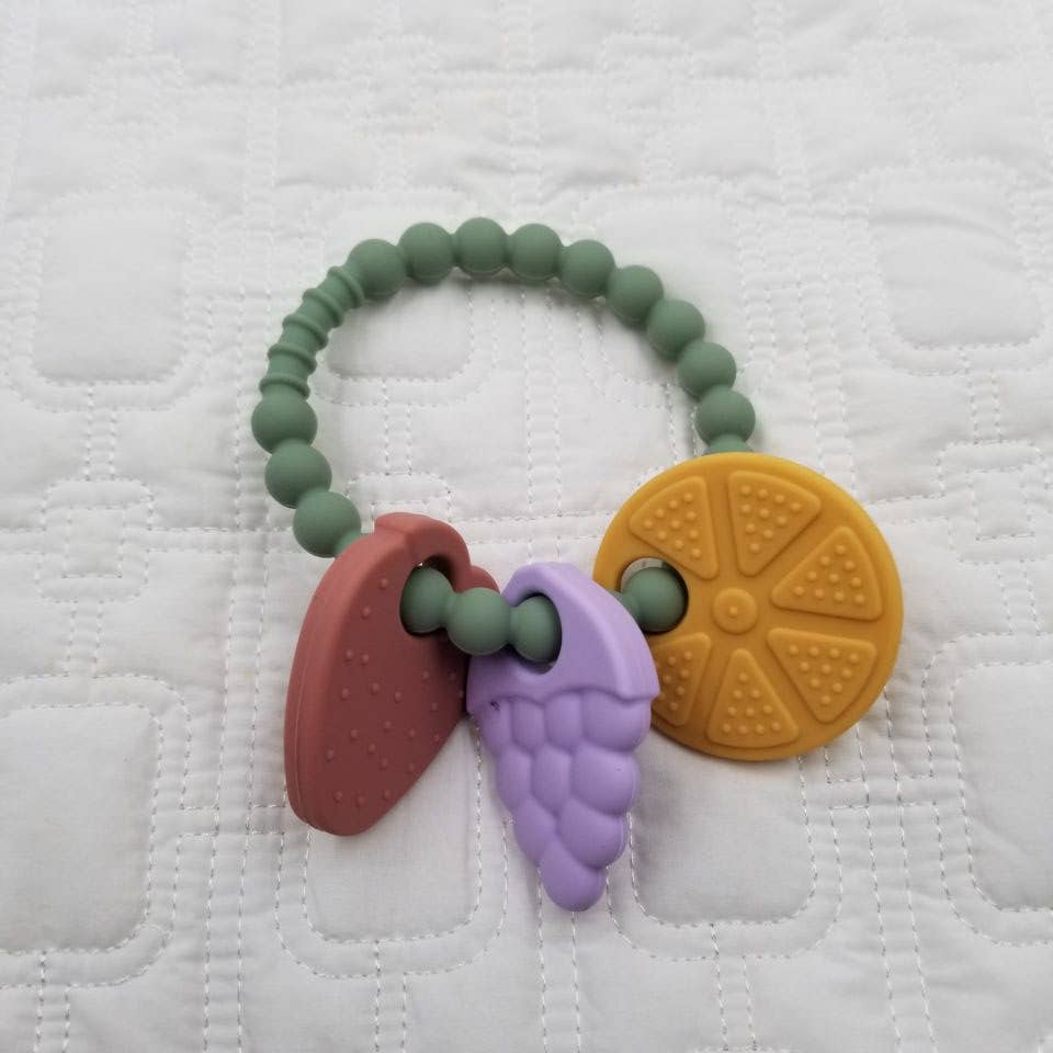Fruit Strawberry Grape Orange Silicone Teething Ring