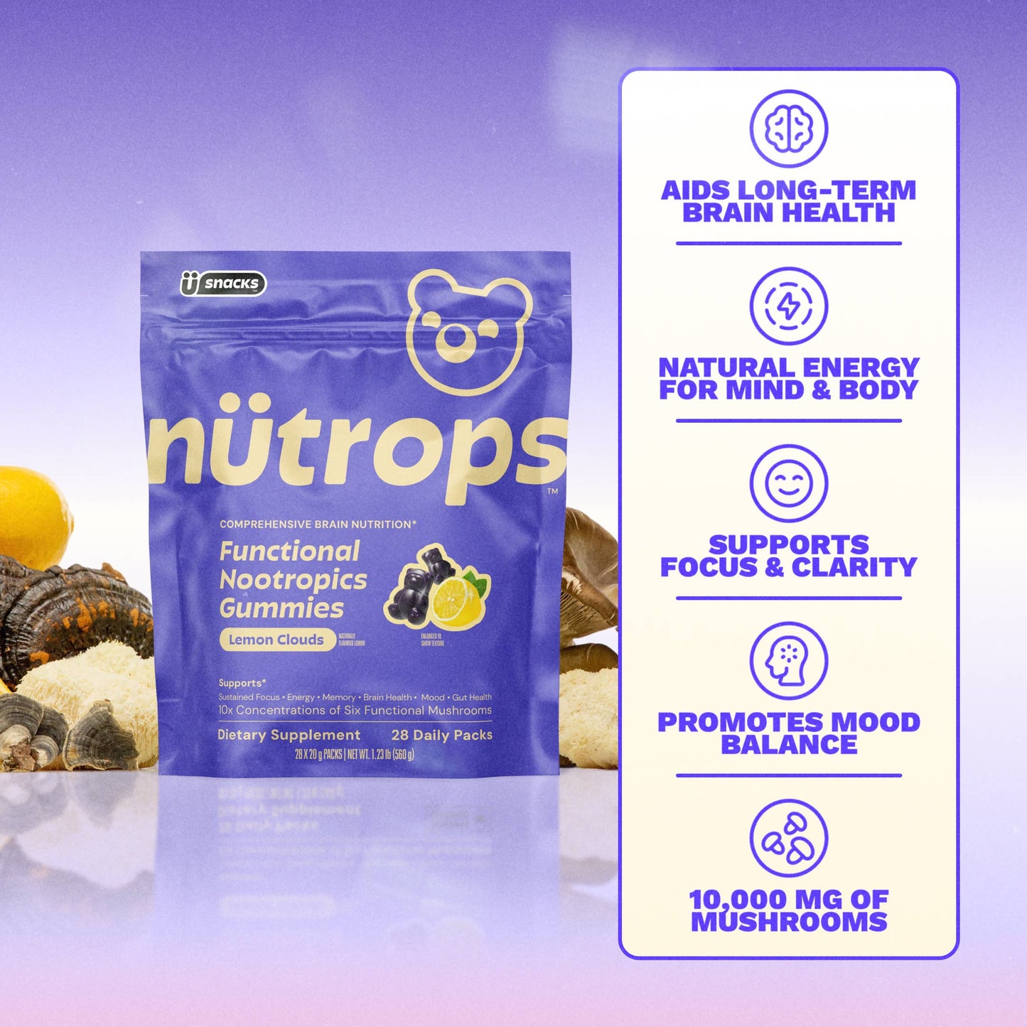 Nütrops Adult Functional Nootropics Gummies, 14 Servings