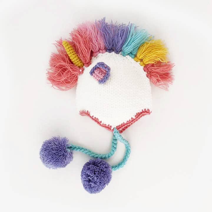 Huggalugs - Unicorn Pastel Earflap Beanie Hat Baby & Kids