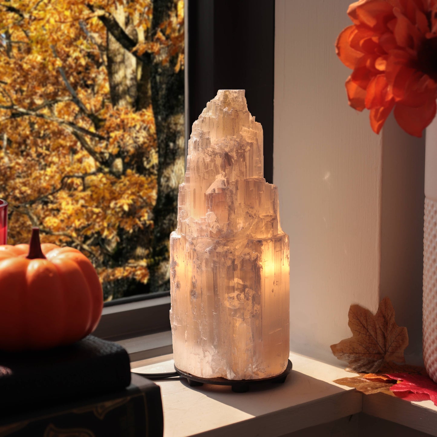 Selenite Crystal Lamp from Morocco - Choose Your Size