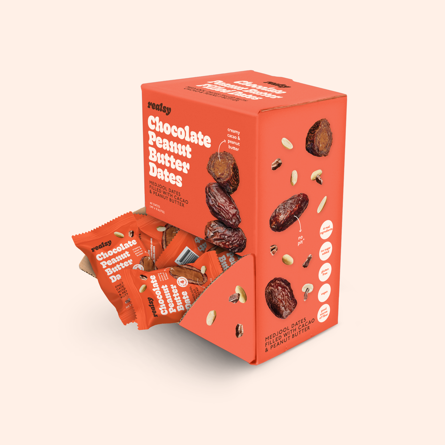 Chocolate Peanut Butter Dates | Individually Wrapped