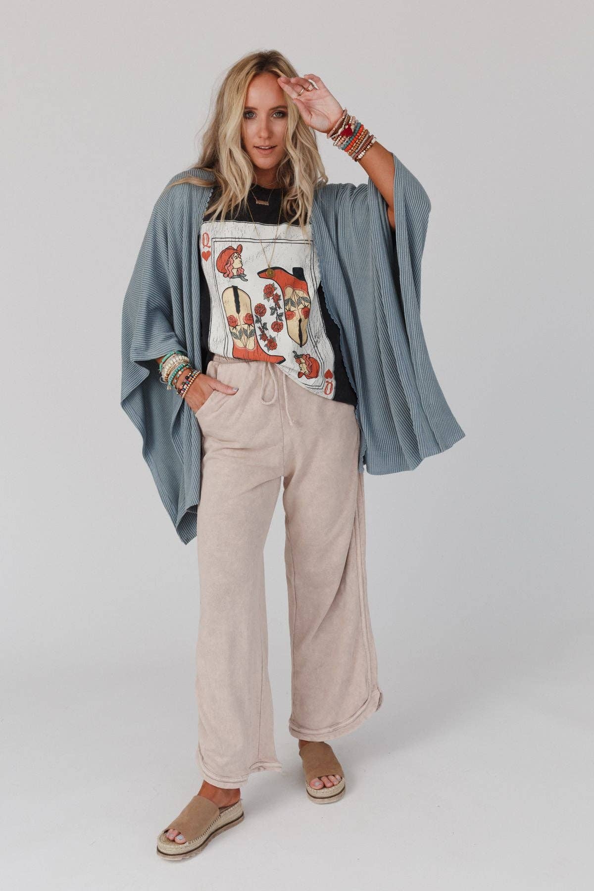 So Comfy Wide Leg Full Pant - Taupe