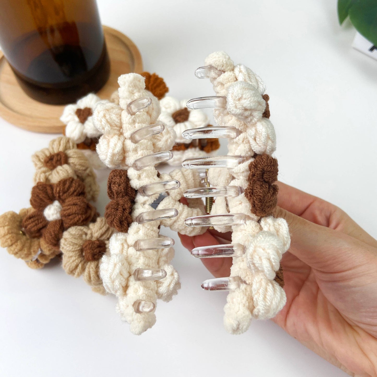 Gentle Knitted Flower Hair Clip