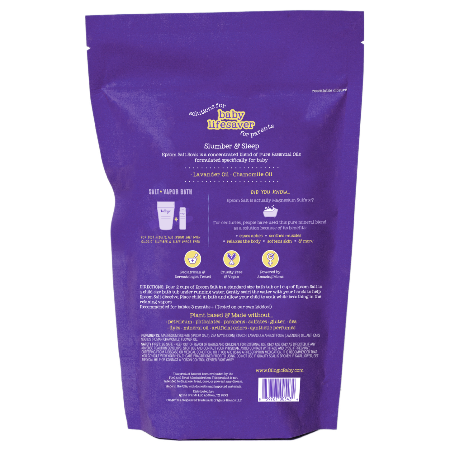 Slumber & Sleep Essential Oil Epsom Salt Soak