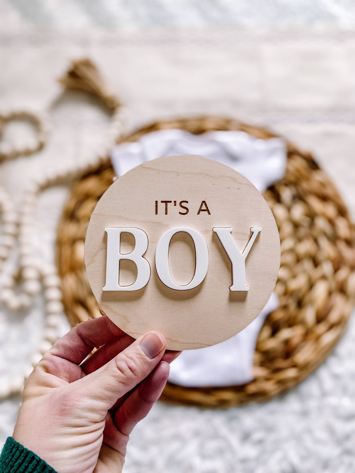 It’s a Boy Gender Reveal Announcement Sign - Round