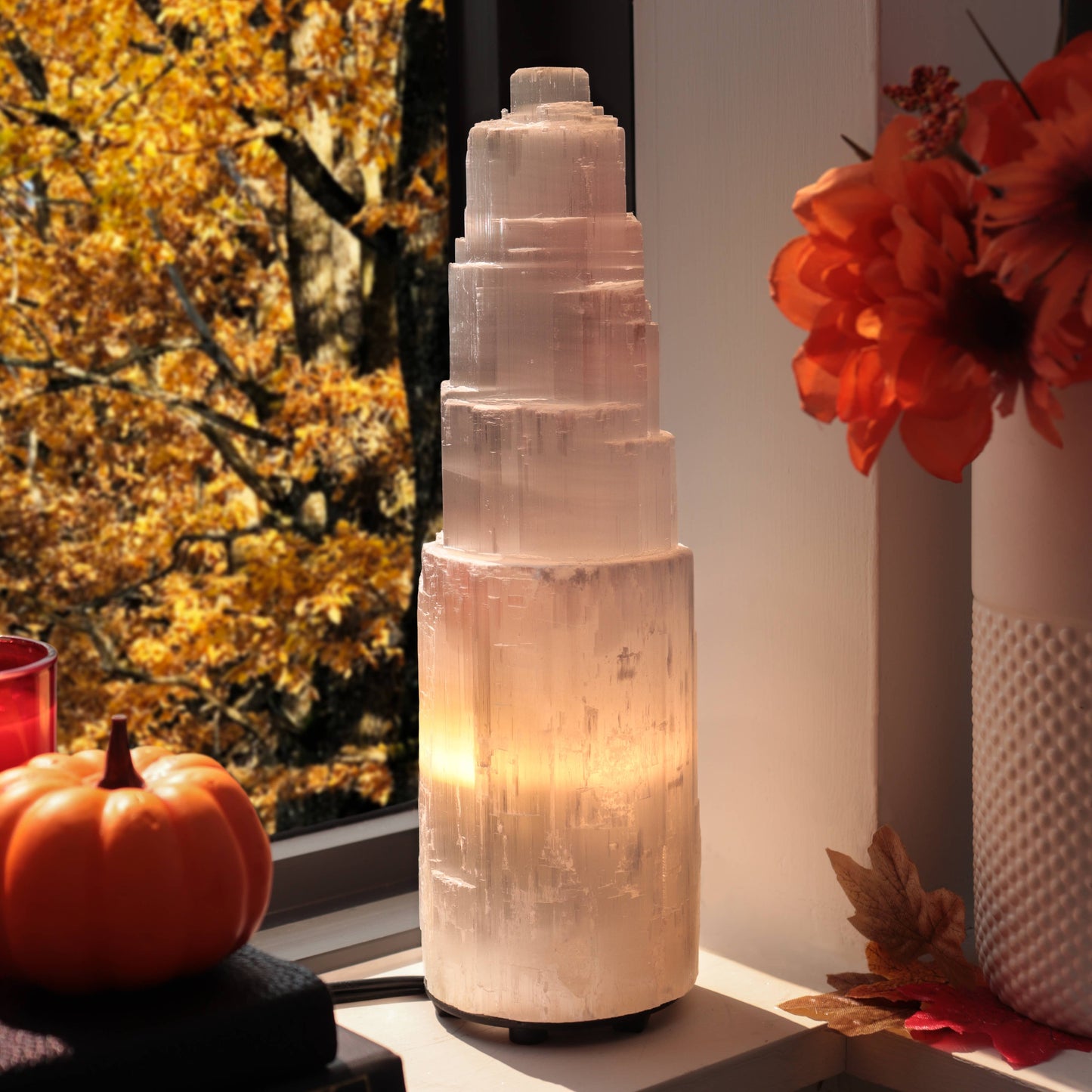 Selenite Crystal Lamp from Morocco - Choose Your Size