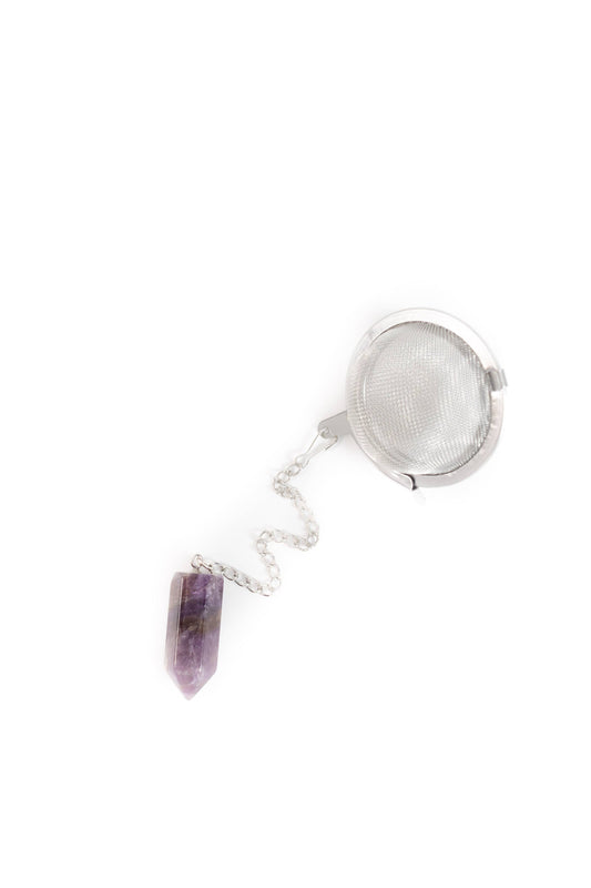 Loose Leaf Tea Infuser, Amethyst Charm Ball, Tea Lover Gift