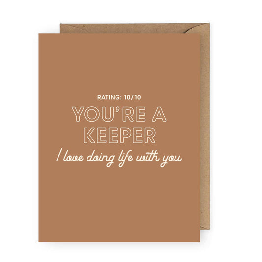 “You're a Keeper” Greeting Card | Funny Valentine's Day Card
